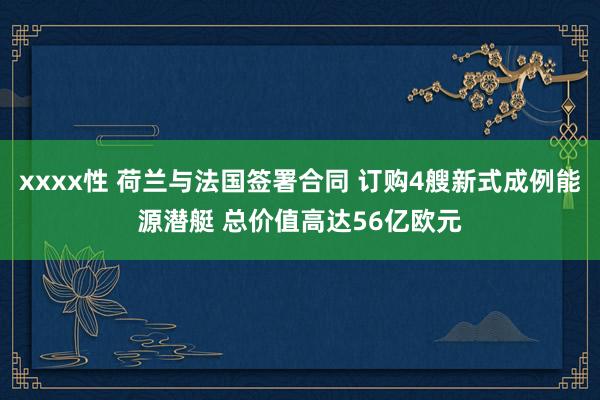 xxxx性 荷兰与法国签署合同 订购4艘新式成例能源潜艇 总价值高达56亿欧元
