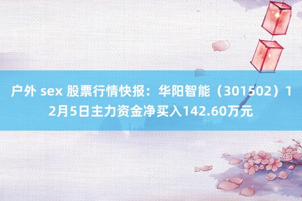 户外 sex 股票行情快报：华阳智能（301502）12月5日主力资金净买入142.60万元