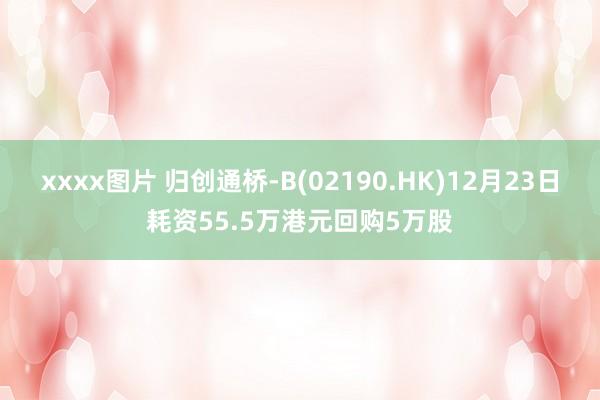 xxxx图片 归创通桥-B(02190.HK)12月23日耗资55.5万港元回购5万股