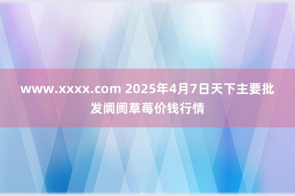 www.xxxx.com 2025年4月7日天下主要批发阛阓草莓价钱行情