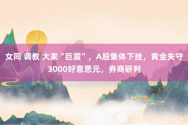 女同 调教 大家“巨震”，A股集体下挫，黄金失守3000好意思元，券商研判
