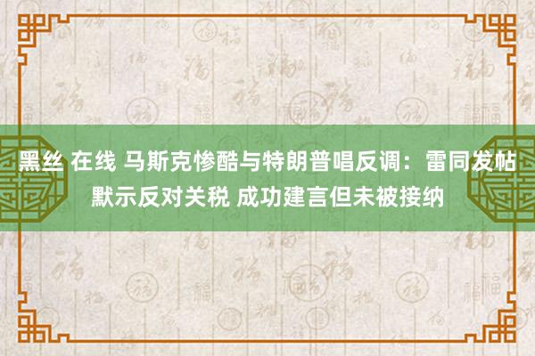 黑丝 在线 马斯克惨酷与特朗普唱反调：雷同发帖默示反对关税 成功建言但未被接纳