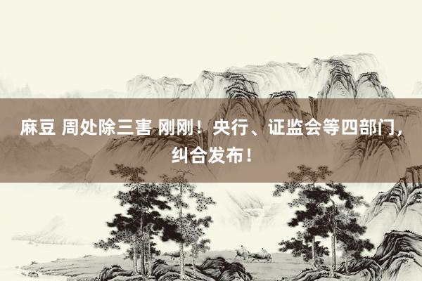麻豆 周处除三害 刚刚！央行、证监会等四部门，纠合发布！