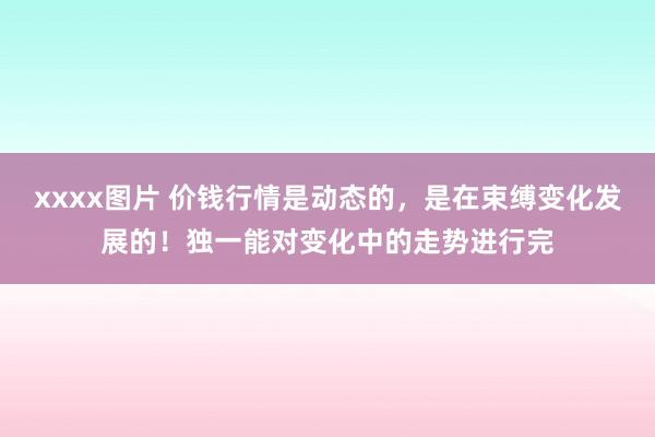 xxxx图片 价钱行情是动态的,是在束缚变化发展的!独一能对变化中的走势进行完
