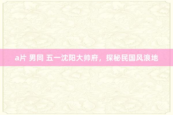 a片 男同 五一沈阳大帅府，探秘民国风浪地